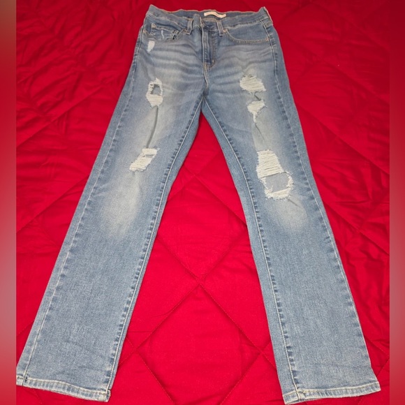 Levis Strauss Denim - Women's Blue Straight Leg Jeans